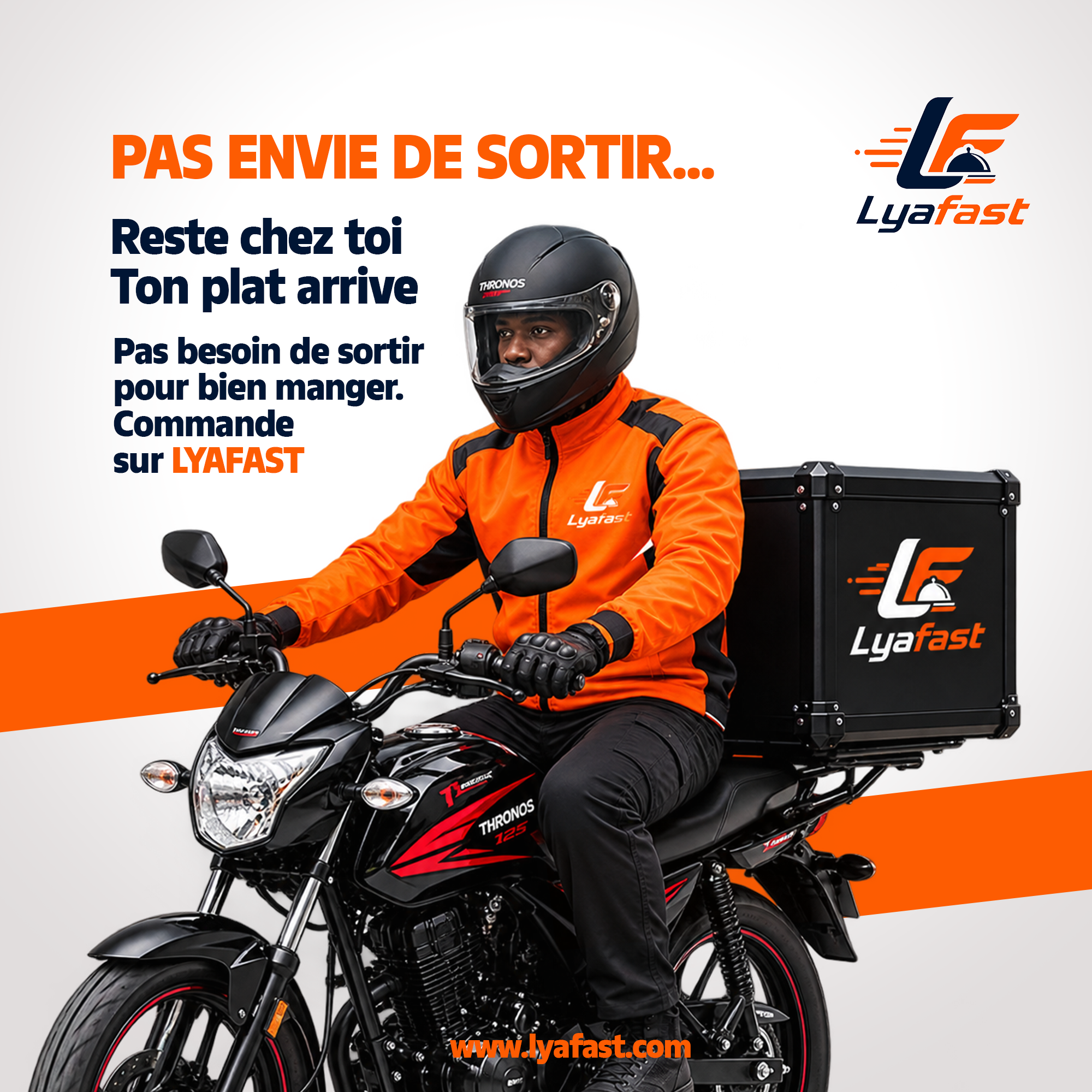 Livreur Lyafast à moto